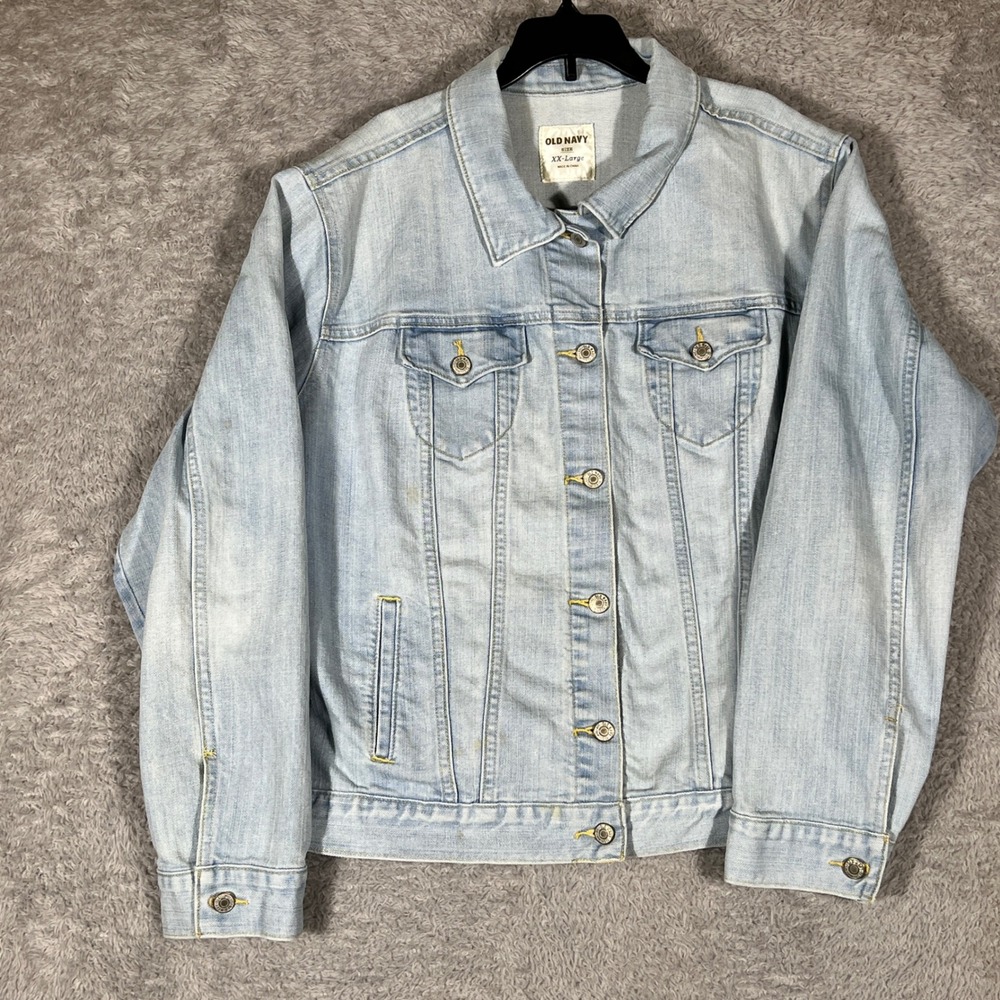 Old Navy Womens Light Wash Denim Trucker Jacket XXL Blue S/809586-00